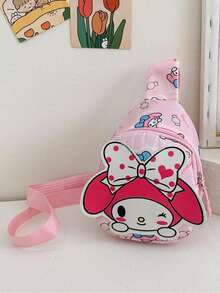 Sanrio 1 pieza Bolso de cintura con diseño de dibujos animados lindos de Sanrio, bolso de pecho portátil de moda, bolso cruzado de hombro versátil