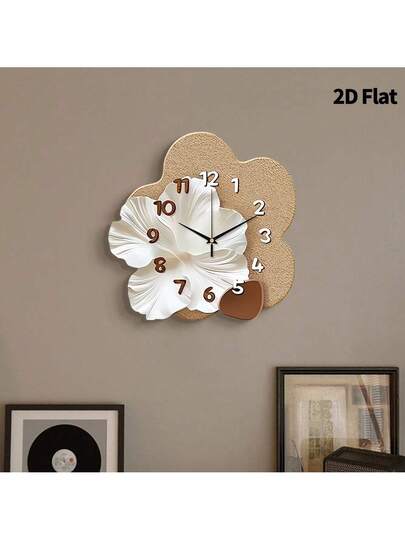 1pc Verlichting Luxe High End Feel, Bloemen Wand Clock, Super Silent Quartz Movement, No Ticking, ating Clocks In Living Rooms,Bedroom Room, Offices, Restaurant, Cafes, Perfect ative Friends Family Home Room view 7