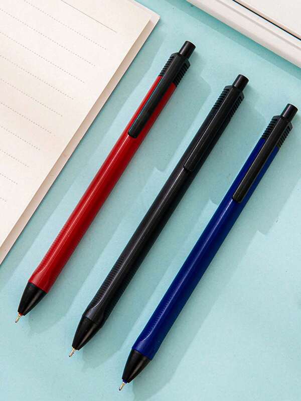 3 قطع/مجموعة أقلام تحديد مثلثة باللون الأحمر والأزرق والأسود