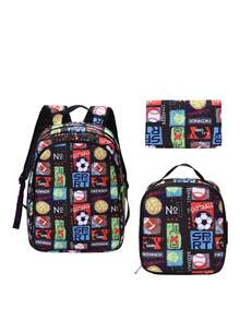 3pcs Set Including: 1 Lightweight Children's School Backpack, 1 Printed Book Bag, 1 Cute Lightweight Backpack, Suitable For Teenage Girls School Daily Use And Casual Travel - Ball Multicolor - View 8