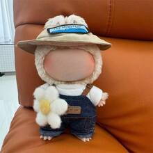 1pc 1st/2nd/3rd Generation Doll Clothes, Green Overalls & Bucket Hat, Checkered Sit-And-Play Outfit, Blue Overalls & Bucket Hat Sit-And-Play Outfit, Cloud Plush Animal Set, Holiday Gift For Friends - Multicolor - View 8