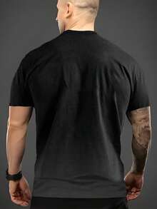 New Men's Summer 3D Digital Print  Pattern T-Shirt - Black Casual Short Sleeve Round Neck Top, Breathable And Durable For Daily Wear, Essential For Sports And Concerts, Machine Washable, Perfect Gift, Comfortable Loose Fit, Soft Texture, Street Style,  Printed Shirt, Streetwear - 混合色 - 查看 2
