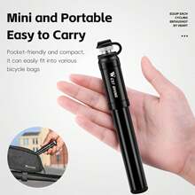 مضخة دراجة صغيرة WEST BIKING 130 رطل/بوصة مربعة، اكسسوارات دراجة صغيرة 1 مضخة هواء يدوية محمولة من سبيكة الألومنيوم خفيفة الوزن وقوية، مناسبة للدراجات الهوائية الخارجية، تنفخ الإطارات بسرعة للدراجات الهوائية الطرقية والجبلية، إلخ. مضخة هواء سيارة