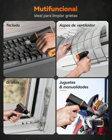 WOLFBOX Plumero de Aire Eléctrico MegaFlow50 con 110,000 RPM, Soplador Compacto Ajustable a 3 Velocidades, Carga Rápida, Para Computadoras, Teclados, Hogar, Exteriores y Coche. H7ST