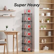 1pc Cubic Storage Organizer, Cubic Cabinet Organizer And Storage, Metal Wire Rack, Modular Stackable Shelves, For Home, Office, Kids Room, Black Cubic Storage Box - Multicolor - View 8
