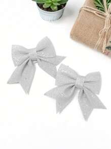 2pcs Christmas Decorations Glitter Bow 18cm Christmas Tree Hanging Ornaments Home Decor Room Decor Winter Christmas Decorations Home Christmas Gifts Christmas Decor - Multicolor - View 10