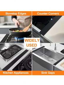 1pc Durable Silicone Kitchen Gap Sealing Strip, Waterproof, Heat-Resistant, Oil-Proof, Suitable For Sealing Gaps Between Kitchen Cabinets, Ovens, Appliances, Washers, Stoves, Practical And Reusable, Easy To Cut To Fit, Easy To Clean, Essential For Home And Restaurant