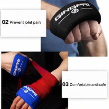 GINGPAI 指关节凝胶垫，带手绷带，适用于泰拳、综合格斗、拳击的手指关节保护垫 - 彩色 - 查看 8