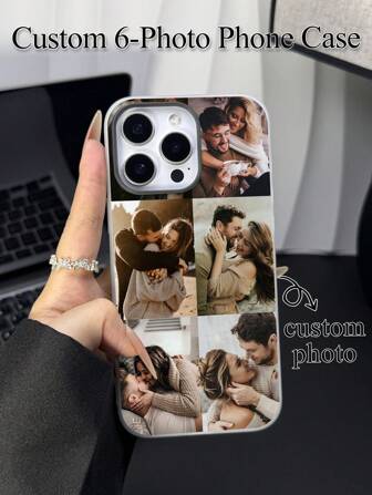 1pc Customizable Wedding Photo Matte Black Phone Case, Compatible With Samsung S24 Ultra/S25 Ultra And Apple XR, 11, 13, 14, 15, 16 Pro Max, 16e, 17 Pro Max, Clear, Fashionable, Colorful, Cute, Minimalist, Matching Phone Case, Kawaii Customized, Personalized, Unique, Gift For Friends, Girlfriends, Mothers,2025phonecase