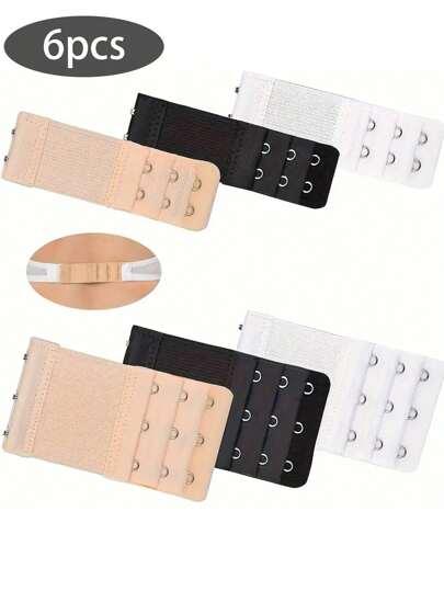 6 Stücke Büstenhalter-Verlängerungen für Frauen, elastische verstellbare BH-Träger-Verlängerungen, weiche Unterwäsche-Accessoires, sortierte Farben, bequeme Passform