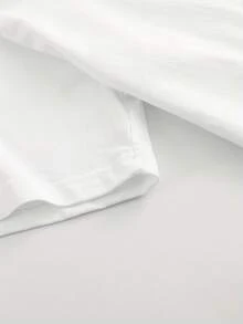 Spring Tops Fashion Letter Print Women's Round Neck Pure Cotton T-Shirt Simple Design, Comfortable And Breathable, Suitable For Daily Casual Wear, Versatile, Shows Natural And Elegant Style, Summer Party Essential, Local Delivery Loose And Comfortable Summer - 白色 - 查看 4