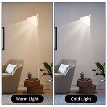 HonoDing Floor Lamp Standing Lamp Adjustable Head Arcylic Shade Floor Lamps For Living Room/Office/Bedroom Decor,Christmas Decoration (Satin Nickel) - US A Type Plug(110-127V) - View 2
