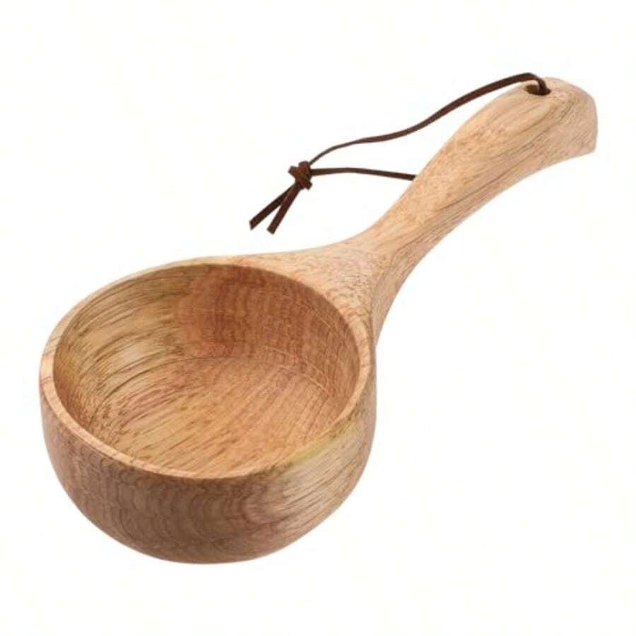 Wood Scoop Bath Salt Scoop Wooden Kitchen Scoop Rice Spoon Multipurpose Large Solid Wood Water Spoon Scoops For Canisters Flour Scoop 8 Inch Soup Scoop Round Serving Soup For Cooking Stirring - Gỗ - Xem 1