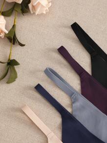 5条/套 纯色无缝低腰丁字裤