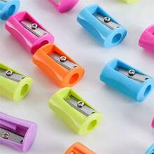 10/30/50pcs Mini Colorful Manual Pencil Sharpeners - Single Hole, Rectangular Plastic Design In Multiple Colors, Ideal For School And Office Use