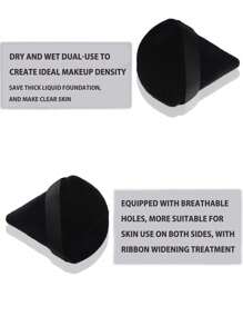 1/3/5/10/15/24pcs Black Triangle Makeup Sponge Set, Crystal Velvet Short Pile, Soft & Sticky, Suitable For Makeup, Home Decor, Vanity, Travel, Bedroom, Ideal Makeup Accessory. The Set Includes Powder Puff, Makeup Sponge, Makeup Sponge, Cosmetic Sponge, Affordable Price, Great For Christmas Gifts Or Stocking Stuffers.