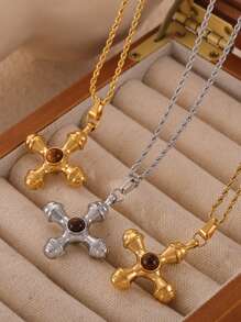 1 件 MiDuoDuo 极简主义独特小项链，金色吊坠项链，适合女性日常佩戴 - Y項鍊 - 查看 3