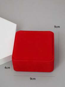 1pc Velvet Ring Box, Hexagon Velvet Ring Box Display Case, 4.7cm/1.85 Inch * 4.5cm/1.78 Inch Jewelry Storage Back To School