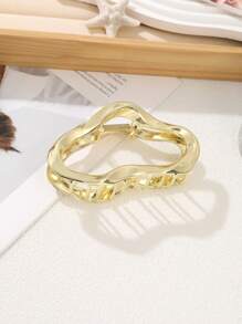 1pc Plain Hollow Metal Hair Claw Clip (Slight Scratches Are Normal, Inner Texture Is Random)