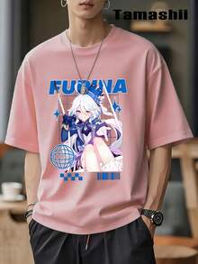 1 Piece "Samurai Destiny" Men's T-Shirt-Casual T-Shirt, Loose Fit, Knit Fabric, 200g/M2-Summer Weekend Casual