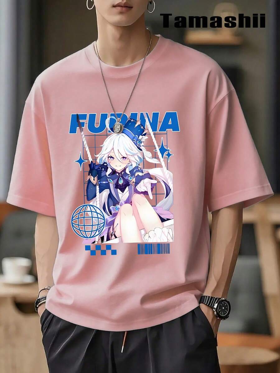 1 Piece "Samurai Destiny" Men's T-Shirt-Casual T-Shirt, Loose Fit, Knit Fabric, 200g/M2-Summer Weekend Casual