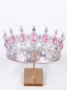 圆形闪亮皇冠新娘头饰 - 女士发饰，适合婚礼、新娘和伴娘礼物、生日节日必备配饰 - 彩色 - 查看 8