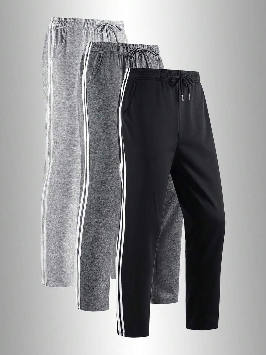 男士休闲直筒裤，适合健身训练和户外活动，是送给男友的绝佳礼物，黑色春季款 - 黑色 - 查看 1