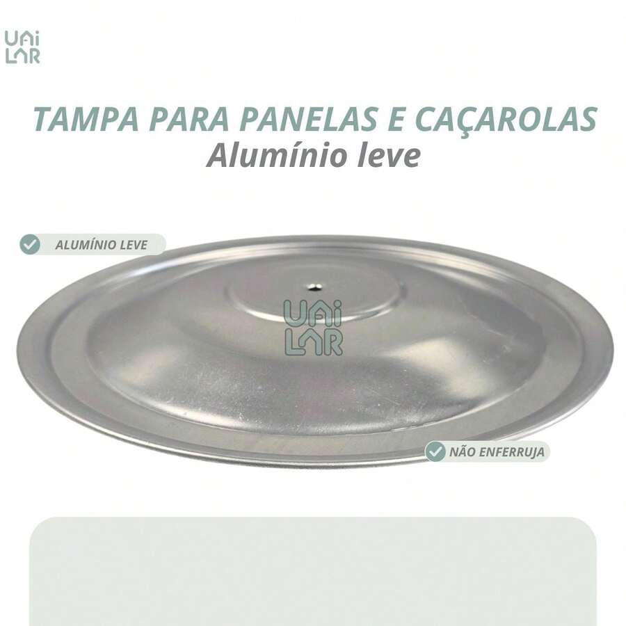 Tampa de alumínio leve 22cm universal para panela e caçarola - Cinza - Visão 1