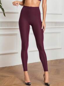 1pc Women's Thin Fleece Sexy Warm Elastic Skinny Ankle-Length Leggings, Soft Fabric Suitable For 15°C~25°C, Cozy - Multicolor - View 5