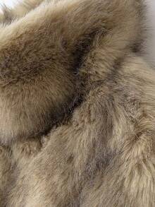 Seelio 秋冬新款女装时尚简约仿皮草效果连帽夹克 - 彩色 - 查看 8