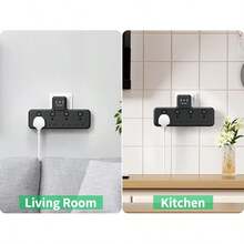 PASSUS This Multi-Functional Power Socket Is Suitable For Home, Kitchen, Office And Travel Use. It Integrates 7 Functions In One, Including 4 British-Standard Sockets With Independent Switches, 1 Power Switch, 2 USB-A Ports, 1 USB-C Port, A Flexible Cable Outlet, And A Wall-Mountable Design. Available In Black And White Colors.