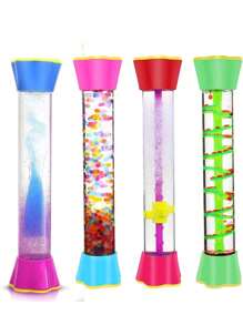 Sensory Tubes Set - Calming Toys For Kids - With Glitter Bottle, Gravity Spinner, Bubble Drop Spiral Tube - Promotes Calmness & Independent Play - Securely Sealed, No Leaks-3 Packs