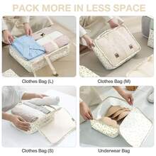 8 Set Travel Storage Bag Packing Cubes Portable Clothes Packing Cubes,Lightweight Waterproof Luggage Organizer For Clothes, Shoes, Makeup, Accessories - 小米花 - 查看 5