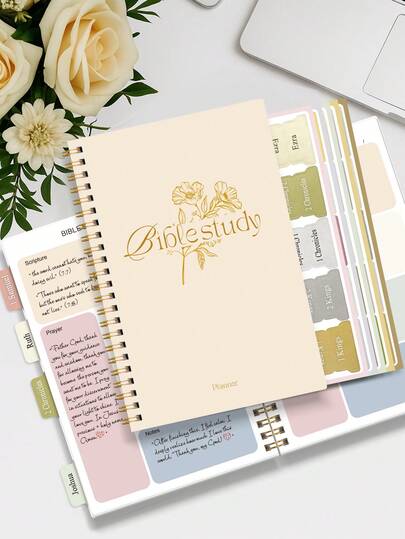 BUBU 1 Stück Bibel-Studien-Tagebuch-Notizbuch, personalisierter täglicher Morgengebet-Andachtsjournal zum Mitschreiben & glaubensbasierte Geschenke für Frauen und Männer, Schul- und Büroartikel für Frauen, Ostergeschenke