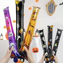 4 Stücke/8 Stücke Halloween Fledermaus Ballon Set, enthält 12 Stücke/Set Fledermaus Aufkleber, Schädel, Fledermaus, Kürbis, Hexe, Spinne Geist Muster, geeignet für gruselige Halloween Nacht Party Dekoration, Trick or Treat Party Dekoration, Halloween Dekoration, Geburtstags Party Dekoration