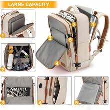 Laptop Backpack For Men And Women, Travel Backpack, Carry-On Backpack For Personal Items For Airplanes - 粉色 - 查看 3