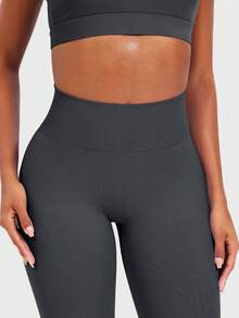 VOYJOY Women Seamless Workout Leggings Gym High Waist Yoga Pants - màu xám đen - Xem 4