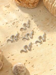 3pcs/Pack 304 Stainless Steel 12 Zodiac Snake Shaped Accessories, Niche Elegant DIY Necklace Bracelet Pendant - Snake Accessories - View 2