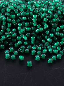 GO2CJBEADS 10 جرام متعدد الألوان حبيبات زجاجية دائرية بقطر 2 مم بخط فضي للاستخدام في صناعة الأساور DIY