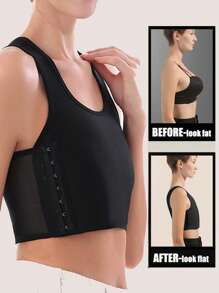 1pc Women Buttoned Chest Wrap Camisole, Seamless Knit Side Tie Design, Breathable Back, Suitable For Daily Wear, Yoga And Fitness, Busty Enhancing Sports Bra