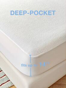 1 件 100% 防水竹纤维床垫保护套，170gsm，更柔软舒适，14 英寸