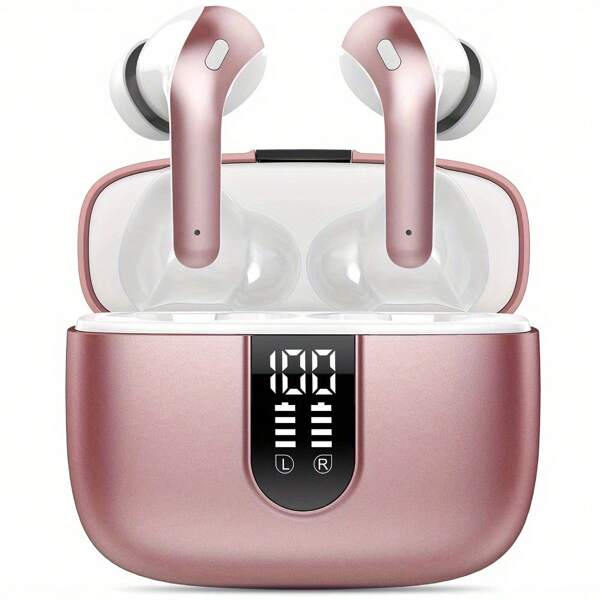 LIFEBEE LIFEBEE Écouteurs sans fil intra-auriculaires, écouteurs sans fil intra-auriculaires avec affichage LED, réduction de bruit, casque d'écoute sans fil pour la course et la salle de gym