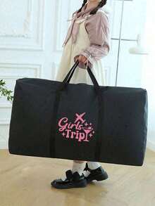 1 件可折叠旅行袋男女通用收纳袋，便携式女士手提包男士大容量行李袋，带飞机物品图案，多功能旅行配件，行李袋搬家袋牛津布，打包行李袋，搬家收纳袋，适用于宿舍、出租屋、学校宿舍、防潮防尘衣物被子收纳袋，返校用品袋，学校用品学校用品