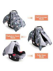 1pc Car Seat Canopy For Babies, Peekaboo Opening Minky Car Seat Cover For Baby Mom Nursing Breastfeeding Covers, Minky Blanket For Infant Toddler