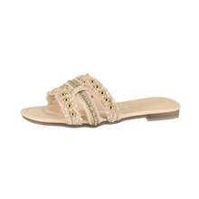 Women Flip-Flops - Beige - View 2