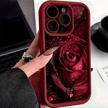 1pc Fashionable & Elegant Gradient Watercolor Romantic Raindrop Rose Flower Sky Eye Staircase Soft Phone Case, Compatible With IPhone 16/16 Pro Max, Infinix Smart 7, Spark Go 2024, Infinix Hot 40/40 PRO/SPARK 20 PRO, Galaxy S25 Ultra