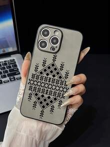 1pc Pattern Design High-Quality Soft Protective Phone Case, Smooth Texture Full Coverage Dust-Proof Compatible With IPhone 13/16/15/14/13/12/11/Pro/ProMax/X/XR/XS/7/8/PLUS, /Redmi/OPPO/Vivo - Light Grey - View 1