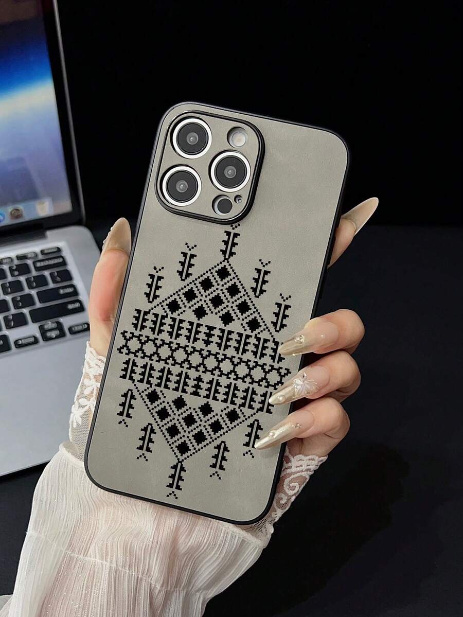 1pc Pattern Design High-Quality Soft Protective Phone Case, Smooth Texture Full Coverage Dust-Proof Compatible With IPhone 13/16/15/14/13/12/11/Pro/ProMax/X/XR/XS/7/8/PLUS, /Redmi/OPPO/Vivo - Light Grey - View 1