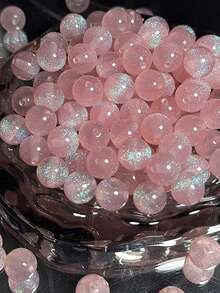 50 件梦幻春夏银河闪光圆形树脂珠，DIY 手链首饰制作用品