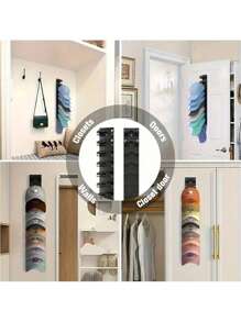 1pc Plastic Baseball Cap Organizer, Wall Strong Adhesive Hat Rack, Multi-Layer Hat Storage Display Rack, Wall Mounted Hat Hook, Can Accommodate Up To 18 Hats, Suitable For Closet Doors And Bedrooms. Small Iron Hat Storage Hook, Simple, Beautiful, Suitable For Closet Doors And Bedrooms - Multicolor - View 9